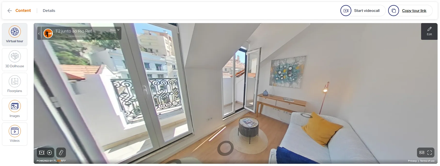 Screenshot of Floorfy property details embedded in an iframe